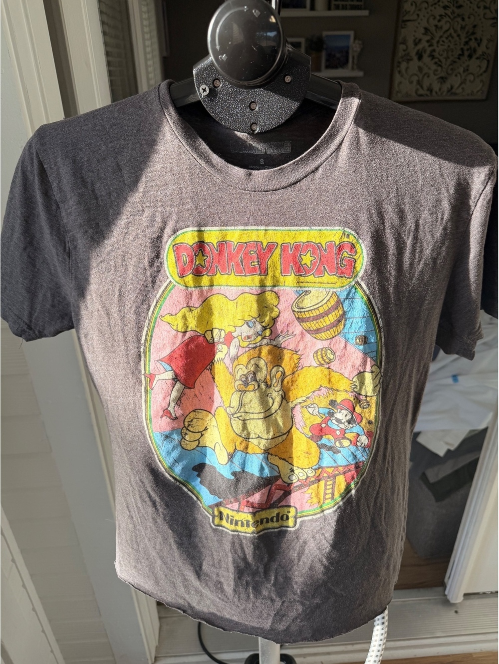 Nintendo Donkey Kong Graphic T-Shirt Unisex M Gray Vintage